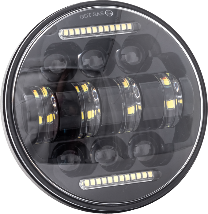 Letric Lighting Co. LLC-LHC-5D 5.75in. LED Headlight - 10-LED with Dual Horizontal DRLs - Black