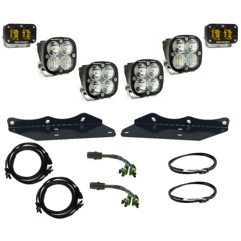 Baja Designs 17-20 Fits Ford F-150 Raptor S2 SAE Sportsmen Fog Pocket Kit Amber 448176