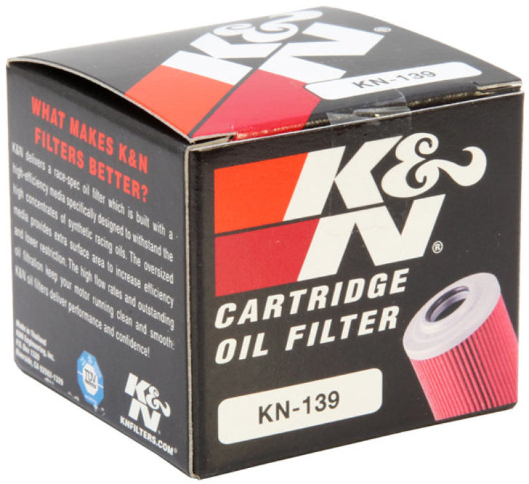 K&N Motorcycle Oil Filter: High Performance, Premium, Designed to be used with Synthetic or Conventional Oils: Fits Select Suzuki, Arctic Cat, Kawasaki Vehicles, KN-139