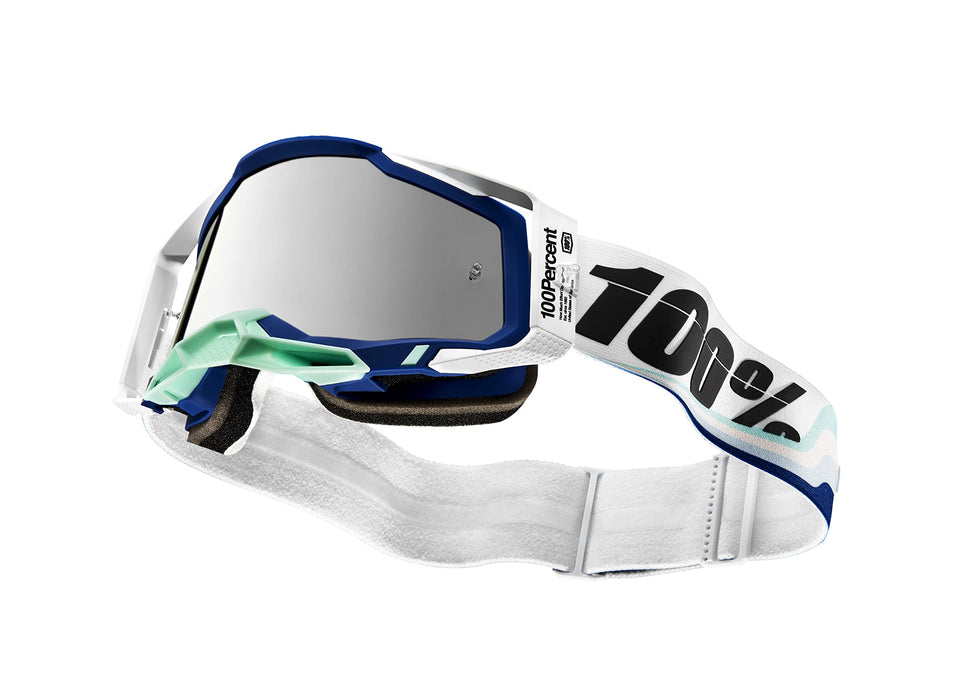 100% Racecraft 2 Mountain Bike & Motocross Goggles - MX and MTB Racing Protective Eyewear (Arsham - Mirror Silver Flash Lens)