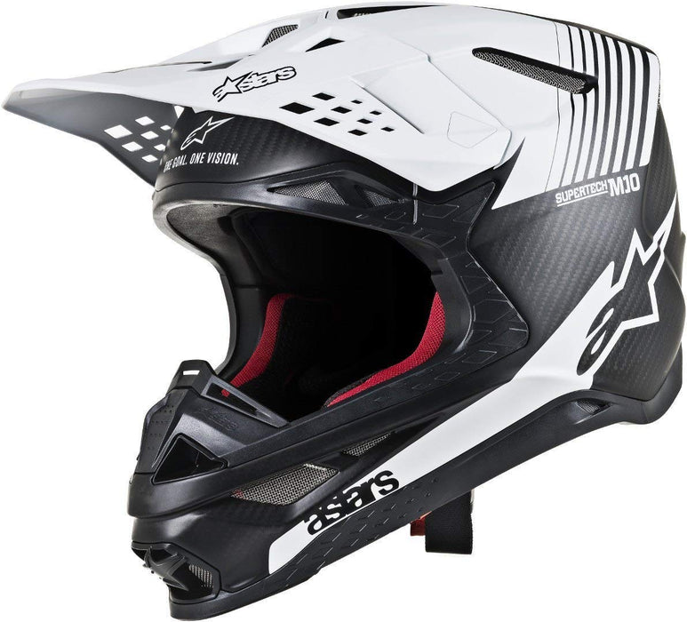 Alpinestars Unisex-Adult S.Tech M10 Dyno Helmet Matte Black/White Lg (Multi, one_size) - 8301119-1301-L