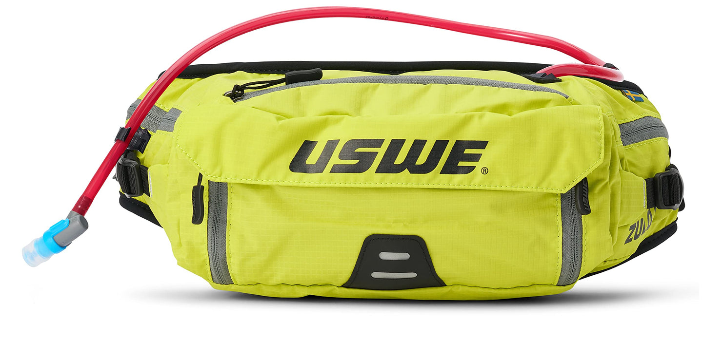 USWE Zulo Hydration Hip Pack - with Organizer and Side Pockets, Bounce Free Hip Belt (6L, Yellow)