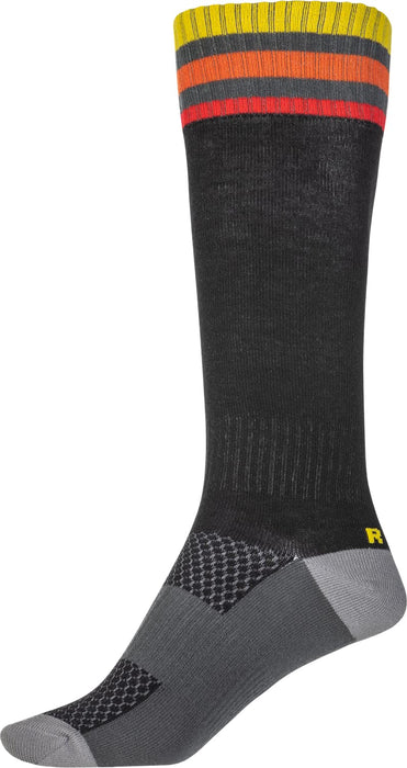 Fly Racing 2022 MX Riding Socks (Thin Black, LG/XL)