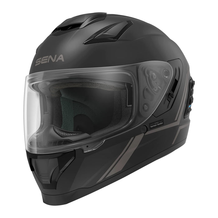 Sena Stryker Full Face Smart Helmet with Integrated Mesh and Bluetooth Communications, LED Taillight, and SOUND by Harman Kardon, DOT (Matte Black, Large)