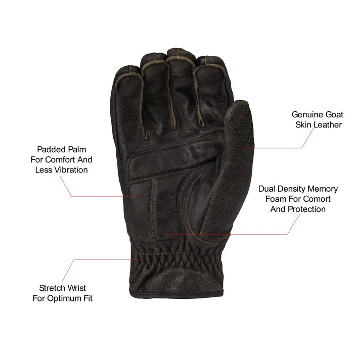 Highway 21 Men's Motorcycle Jab Full Perforated Gloves (Brown, 5X-Large)