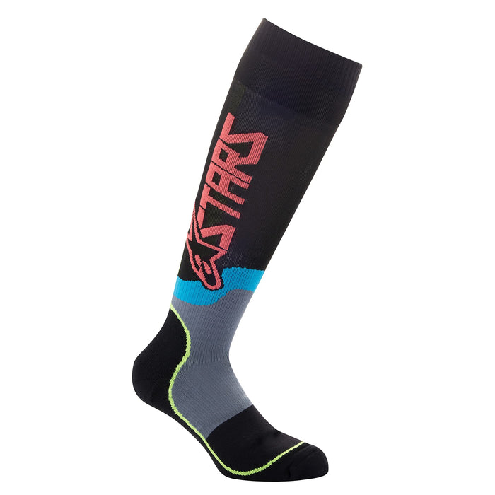 Alpinestars Mx Plus-2 Socks Black/Yellow Fluo/Coral Sm (4701920-1534-S)