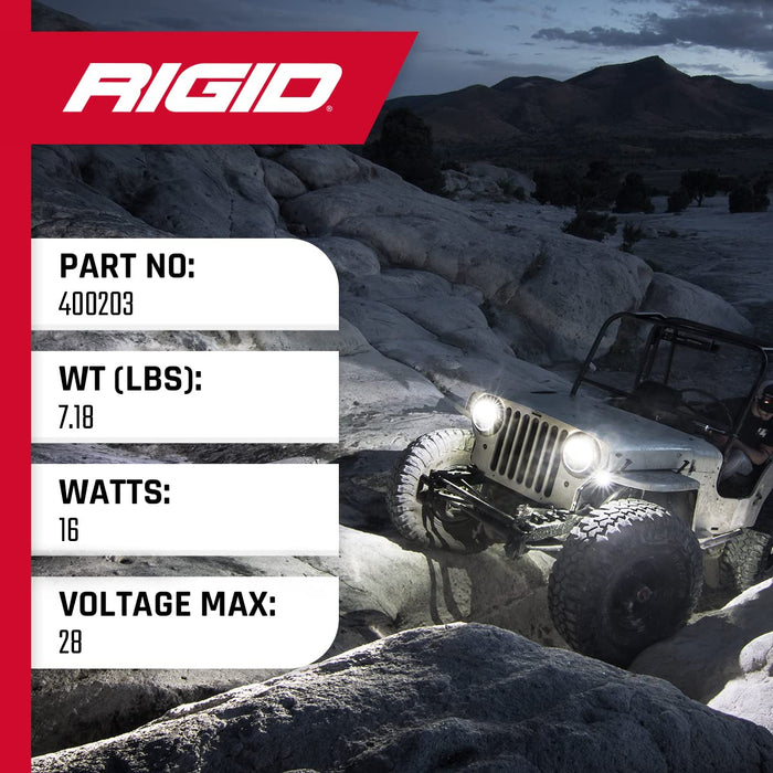 RIGID INDUSTRIES Rock Light Kit 4 Cool White For Night Crawling and Off Road Vehicles