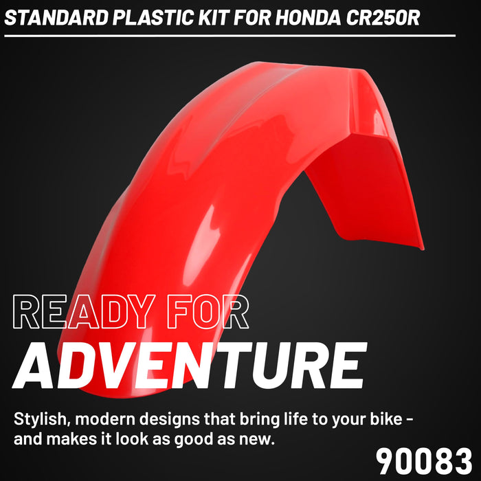 Polisport Full Plastic Kit for Honda CRF250R(04-05) OEM Quality Restyling Kit with Superior Fit, Flexibility, and Durability (Red/White)