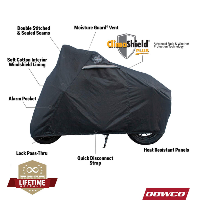 Dowco 51096-00 Guardian WeatherAll Plus Heavy Duty Outdoor Waterproof Motorcycle Cover, Black, fits Honda Grom, Honda Monkey, Kawasaki Z125