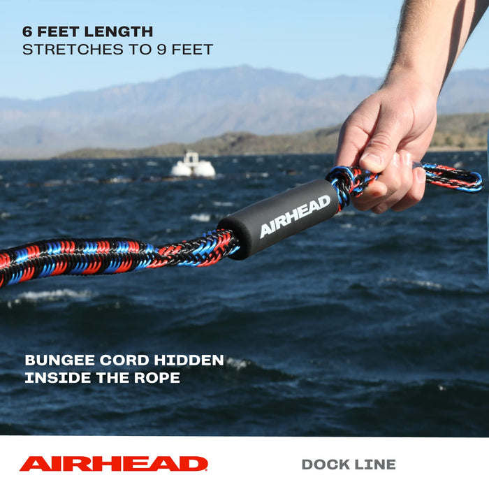 Airhead Bungee Dock Line, Mooring Rope for Boats, 6-Feet