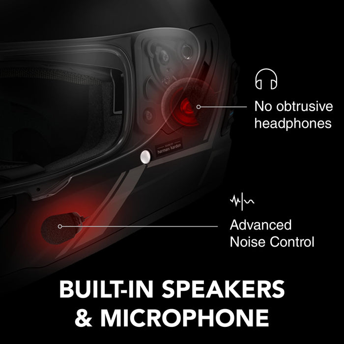 Sena Stryker Full Face Smart Helmet with Integrated Mesh and Bluetooth Communications, LED Taillight, and SOUND by Harman Kardon, DOT (Gloss White, Large)