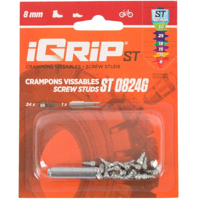 iGrip Shouldered Tire Studs 11mm, Box of 24 Screws Pack