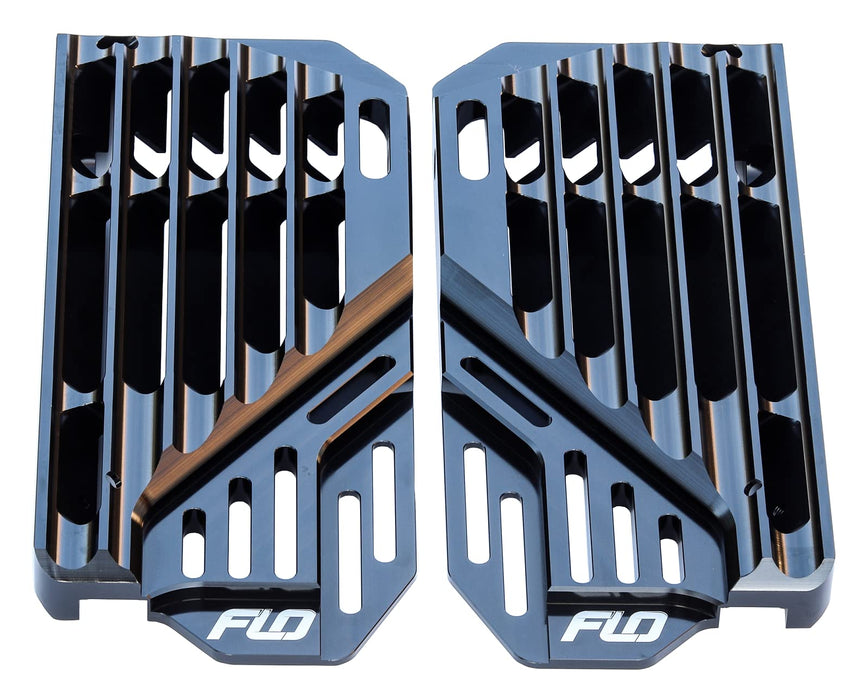 FLO Motorsports High Flow Radiator Braces (Black) for 19-22 Yamaha YZ250F