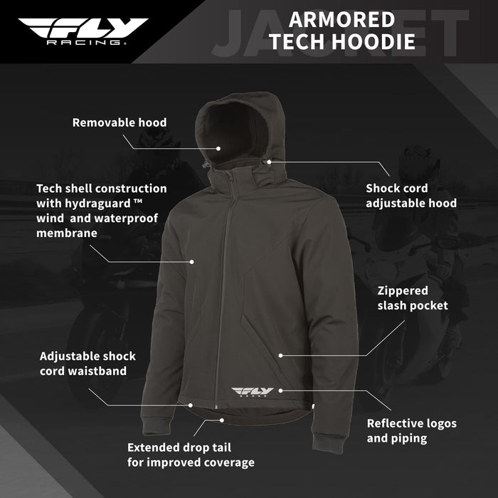 Fly Racing Street Armored Tech Hoodie(X-Large)