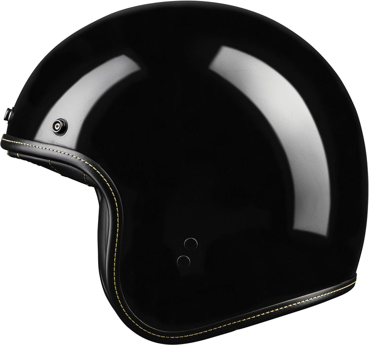 Highway 21 Motorcycle .38 Open Face Helmet (Black, X-Small)