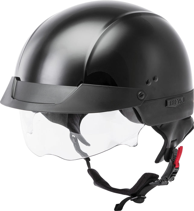 GMAX HH-75 Motorcycle Street Half Helmet (Black, Small)