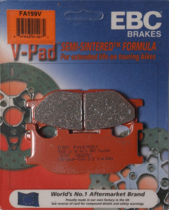 EBC Brakes V Semi-Sintered Brake Pads Compatible for Yamaha CP250 Morphous 2008