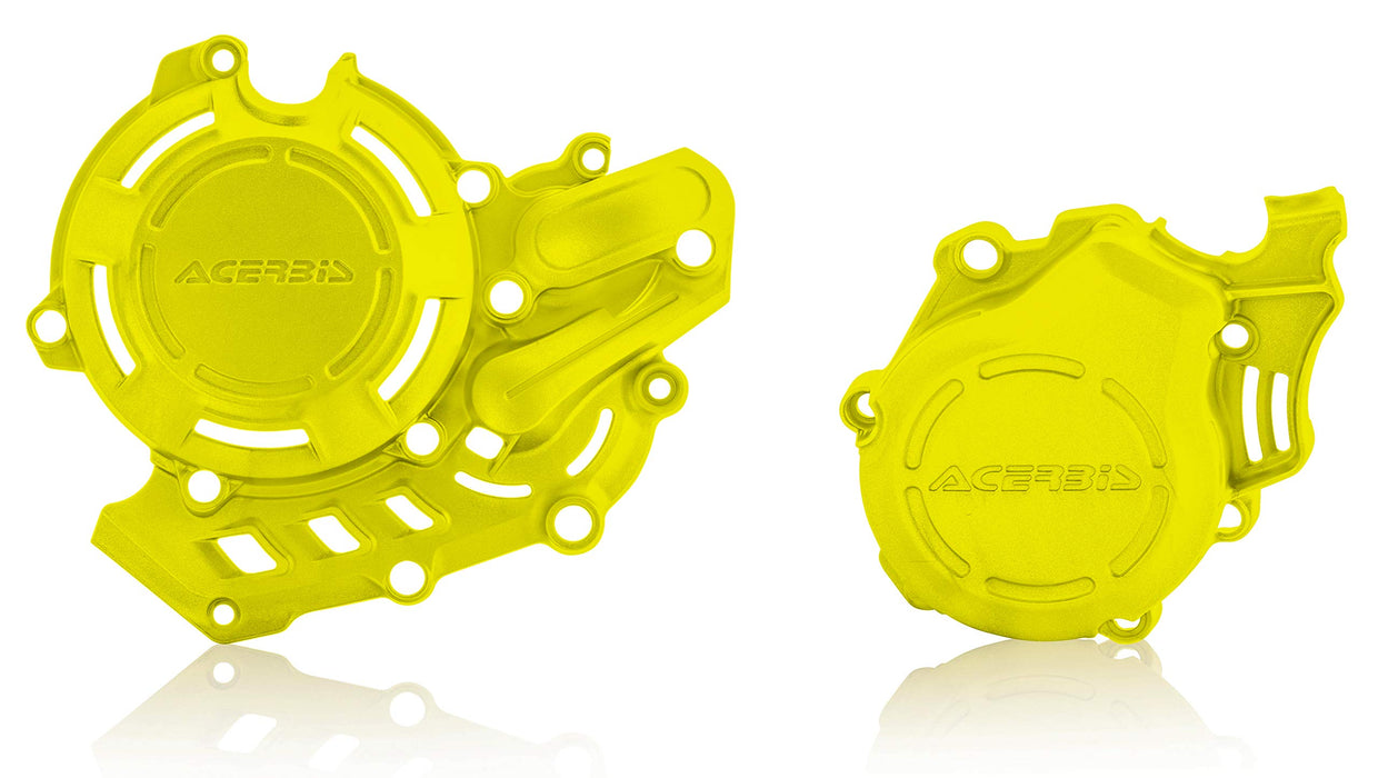 Acerbis X-Power Engine Cover Kit (FLO YELLOW) For 16-18 KTM 450SXF