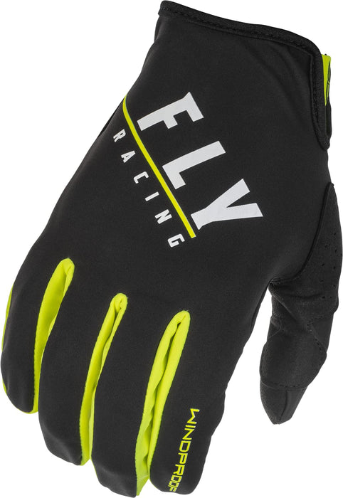 Fly Racing 2022 Adult Windproof Lite Gloves (Black/Hi-Vis, Small)