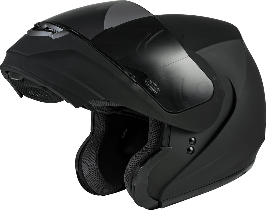 GMAX MD-04, DOT Approved Modular Helmet for Motorcycles, Scooters, Spyders, Mopeds and more (MATTE BLACK)