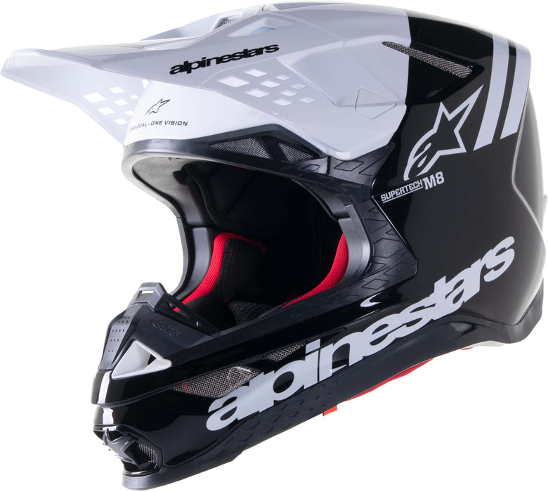 Alpinestars Supertech S-M8 Radium 2 Helmet (Black White Glossy, X-Large)