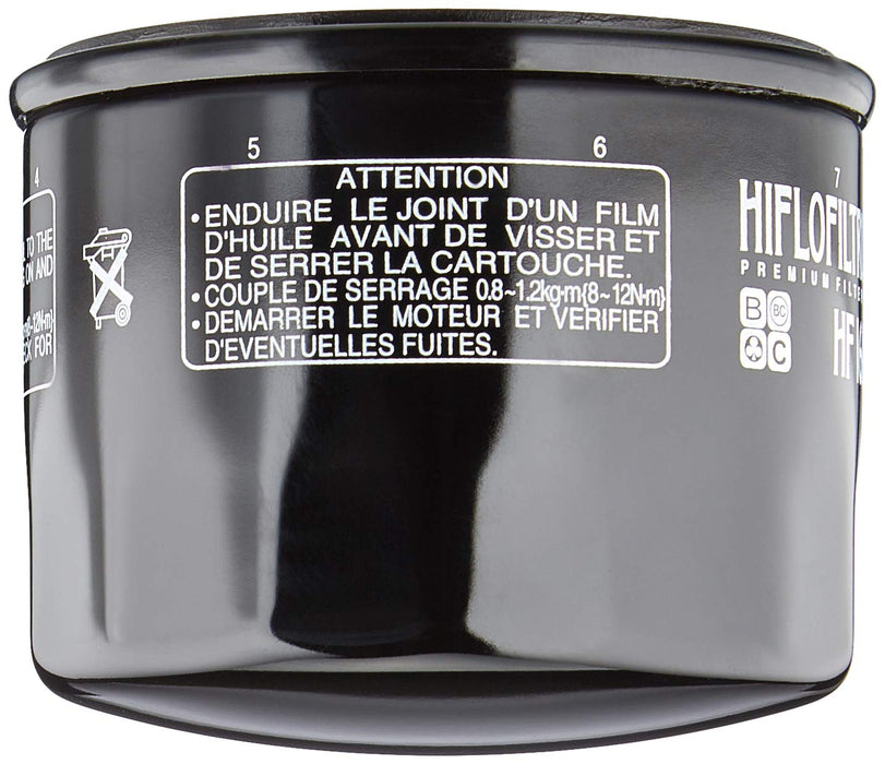 HiFloFiltro HF160 Black Standard Premium Oil Filter, Single