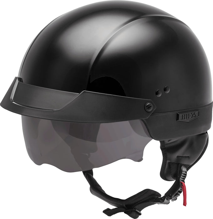 GMAX HH-75 Motorcycle Street Half Helmet (Black, X-Small)