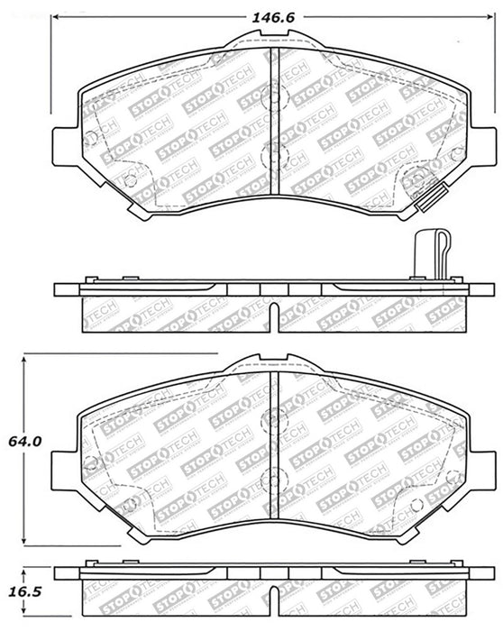 StopTech Street Select Brake Pads Rear 305.1273