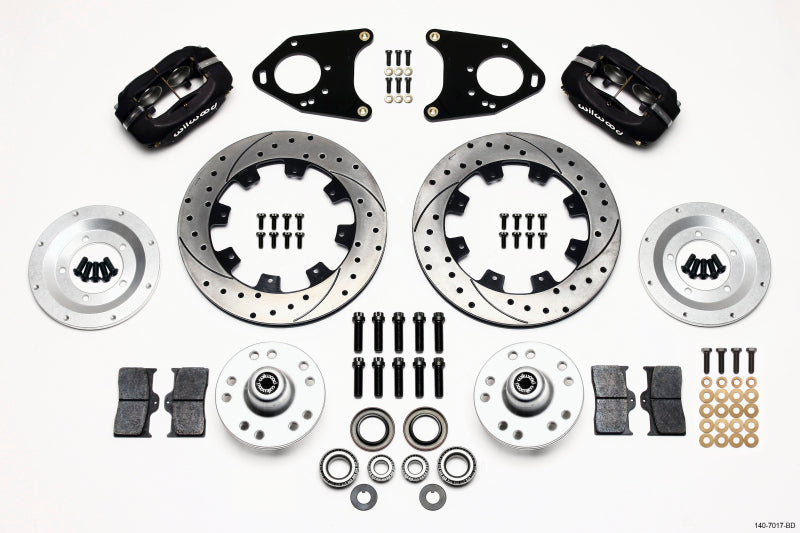 Wilwood Forged Dynalite Front Kit 12.19in Drilled 71-80 Pinto/Mustang II Disc & Drum 140-7017-BD