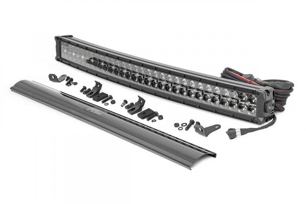 Rough Country LED Light Kit Bumper Mount 30" Black Dual Row White DRL Fits toyota4Runner (14-20) 70787