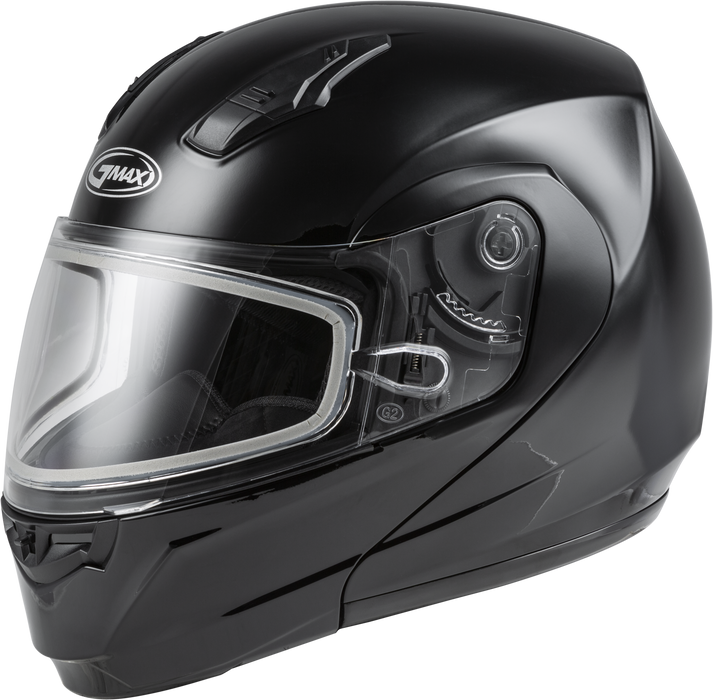 GMAX MD-04S, DOT Approved Modular Helmet for Snow & Motor Sports with Dual Lens Shield (Black)