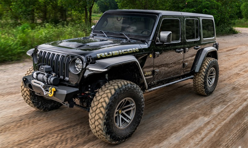 Bushwacker 18-21 compatible with Jeep Wrangler JL (2-Door & 4-Door) Flat Style Flares 4pc Black 11950-07