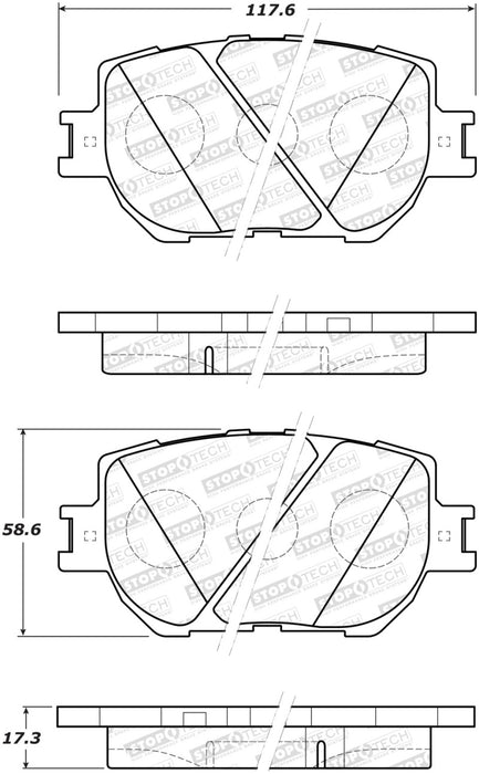 StopTech 14-15 Lexus IS Street Select Front Brake Pads 305.1733