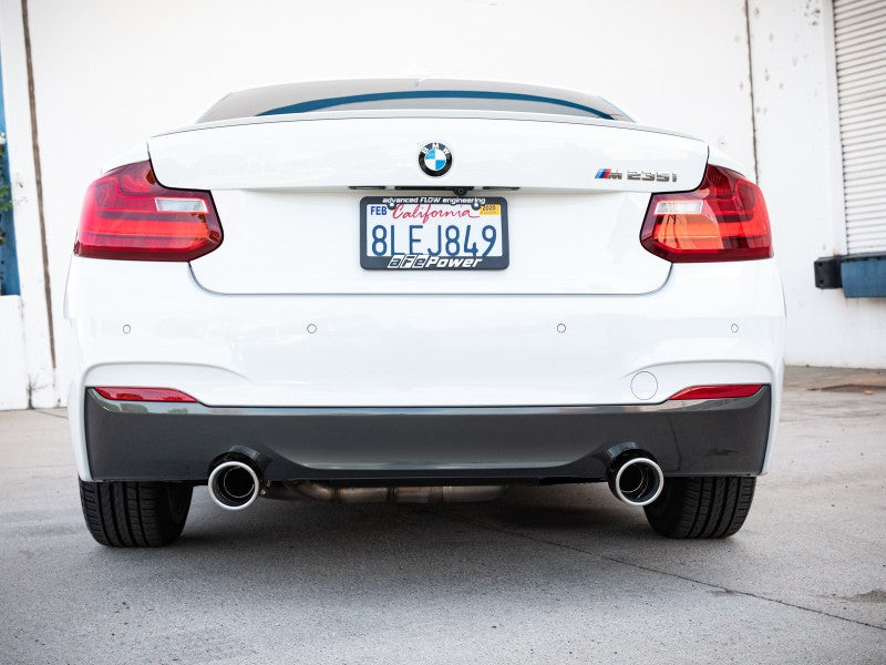 aFe MACHForce XP 3in to 2.5in 304 SS Axle-Back Exhaust w/ Polished Tips 14-16 BMW M235i 49-36348-P