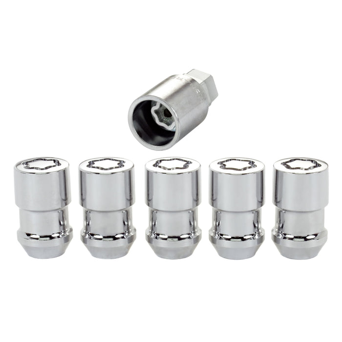 McGard Wheel Lock Nut Set 5pk. (Cone Seat) 1/2-20 / 3/4 &13/16 Dual Hex / 1.46in. Length Chrome 24538