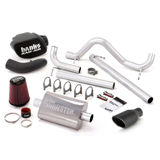 Banks Power 07-11 compatible with Jeep 3.8L Wrangler 4dr Stinger Sys (no AutoMind) SS Single Exh w/ Black Tip 51340-B