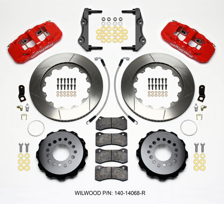 Wilwood AERO4 Rear Kit 14.25in Red 2014-Up Challenger w/Lines 140-14068-R