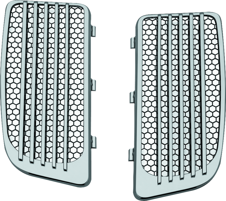 Kuryakyn Radiator Grills For Twin Cooled Models Chrome & Black (Pair) 7681