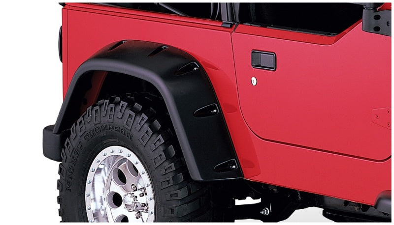 Bushwacker 97-06 compatible with Jeep TJ Max Pocket Style Flares 2pc Black 10030-07