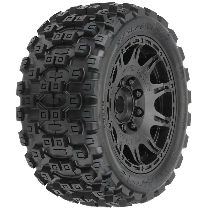 Pro-Line Racing 1/6 Badlands MX57 Front/Rear 5.7" Tires Mounted 24mm Black Raid 2 PRO1019810