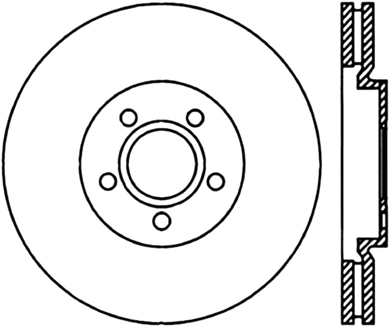 StopTech 03-09 Chrysler PTCruiser Tur / 03-05 Compatible with Dodge Neon SRT-4 Front Right Slotted & Drilled Rotor 127.63053R