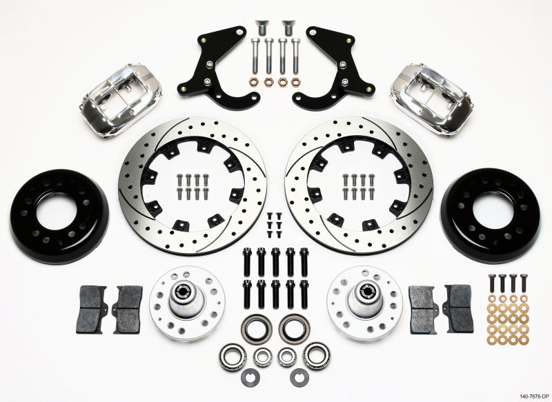 Wilwood Forged Dynalite Front Kit 12.19in Drilled Polished 55-57 Chevy 140-7676-DP