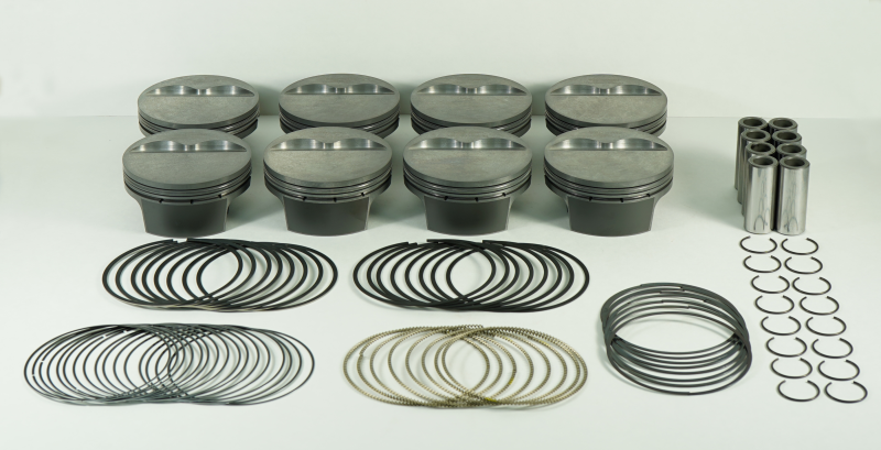 Mahle MS Piston Set SBC 435ci 4.165in Bore 4.000in Stroke 6.0in Rod .927 Pin -5cc 12.4 CR Set of 8 930201165