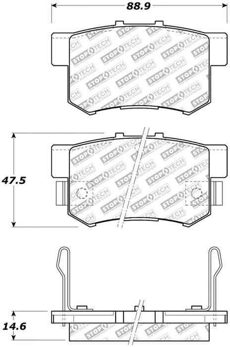 StopTech Street Select Brake Pads Front/Rear 305.0537