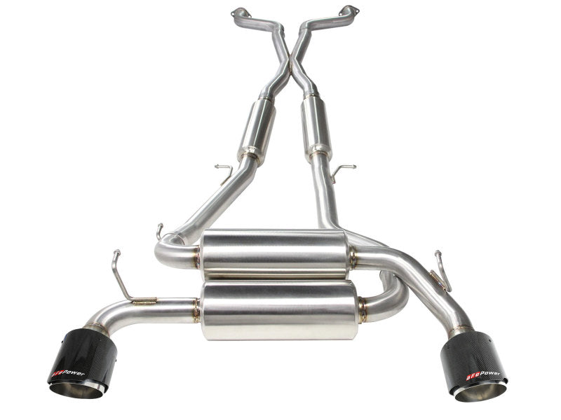 aFe Takeda 2-1/2in 304SS Cat-Back Exhaust Compatible with Infiniti G37 08-13/Q60 14-15 V6-3.7 w/ Carbon Fiber Tips 49-36103-C