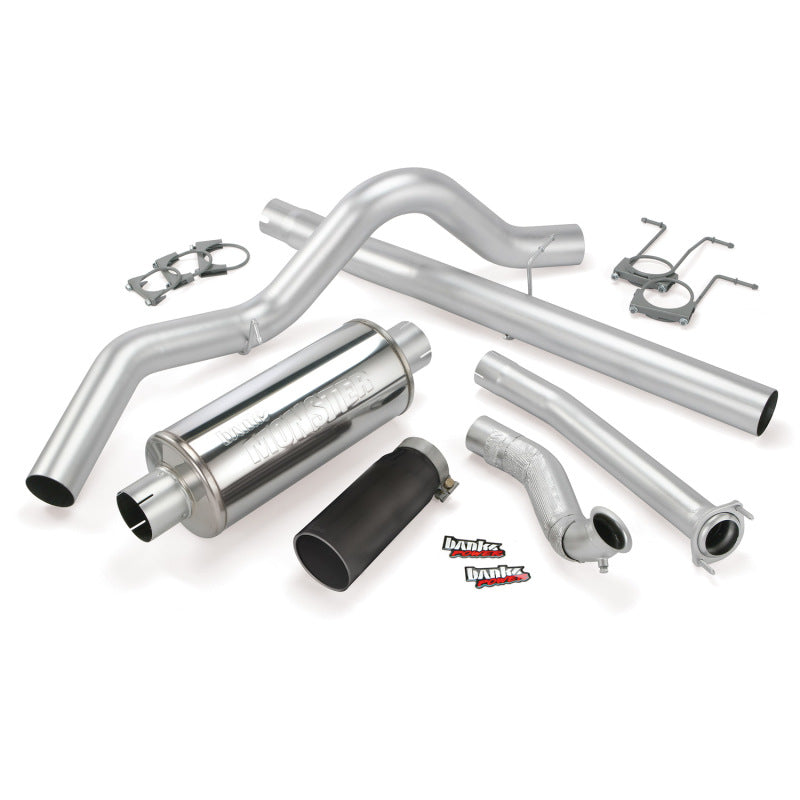 Banks Power 94-97 Ford 7.3L ECLB Monster Exhaust System SS Single Exhaust w/ Black Tip 46298-B