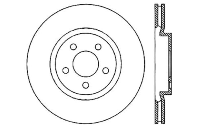 StopTech 05-09 Chrysler 300 (5.7L V8 exc SRT-8) Front Left Slotted & Drilled Rotor 127.63061L