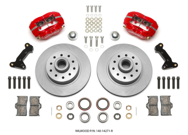Wilwood Forged Dynalite Front Kit 11.03in 1 PC Rotor&Hub Red 74-80 Pinto Disc Spindle only 140-14271-R