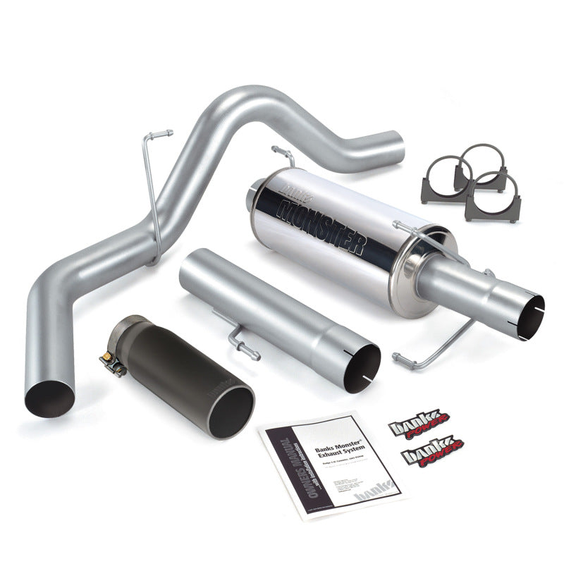 Banks Power 04-07 Compatible with Dodge 5.9L 325Hp CCLB Monster Exhaust System SS Single Exhaust w/ Black Tip 48701-B