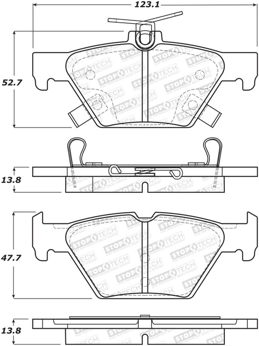 StopTech 16-21 WRX Street Brake Pads Rear 308.1808